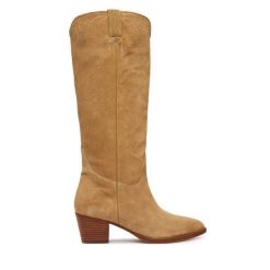 Kozaki LAUREN RALPH LAUREN. Brązowe kozaki damskie Lauren Ralph Lauren, bez obcasa, na słupku, bez zapięcia. Za 1,499.00 zł.