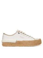 Pepe Jeans Espadryle Samoi Mix PLS31595 Biały. Białe espadryle damskie Pepe Jeans, bez wzorów, z jeansu, bez obcasa. Za 199.99 zł.