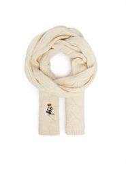 Polo Ralph Lauren Szalik 455P23849001 Kremowy. Białe szaliki damskie Polo Ralph Lauren, bez wzorów, z wełny. Za 599.99 zł.