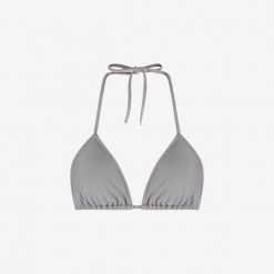 Damski premium bikini top trójkątny do pływania & surfingu - Szary. Szare bikini WALLIEN, bez wzorów, z materiału. Za 209.00 zł.