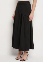 Czarna Plisowana Spódnica z Wiskozą Bawełną i Ozdobną Falbaną Natielia. Czarne spódnice damskie Born2be, na co dzień, l, bez wzorów, z bawełny, eleganckie, maxi. Za 119.99 zł.