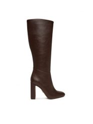 Steve Madden Kozaki Ally SM11002627 Brązowy. Brązowe kozaki damskie Steve Madden, ze skóry, bez obcasa, na słupku, bez zapięcia. Za 729.99 zł.
