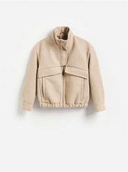 Kurtka oversize - beżowy. Brązowe kurtki damskie Reserved, l, bez wzorów, z tkaniny, bez kaptura. Za 279.99 zł.