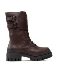 Pinko Trapery Cumino Bootie 1H2135 A072 Brązowy. Brązowe trapery damskie Pinko, ze skóry, bez zapięcia. Za 1,489.00 zł.