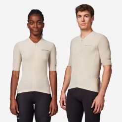 Koszulka rowerowa szosowa Van Rysel EDR Ultra unisex krótki rękaw. Brązowe koszulki damskie VAN RYSEL, l, bez wzorów, z meshu, bez kołnierzyka, bez ramiączek. Za 299.99 zł.