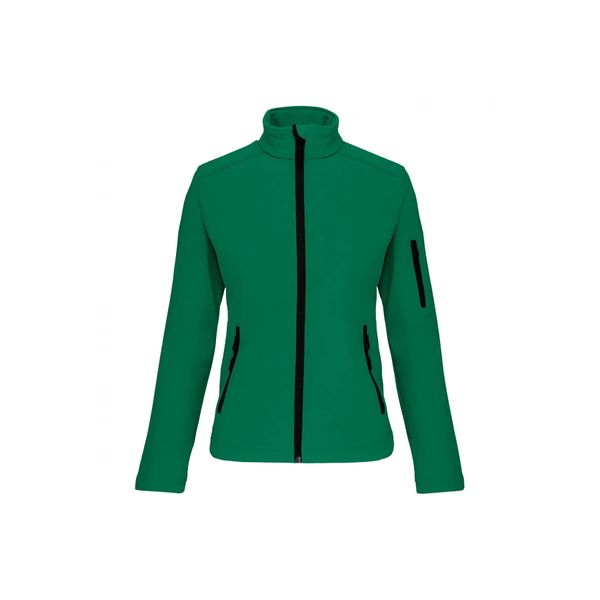Kurtka damska Kariban Softshell. Zielone kurtki damskie KARIBAN, m, bez wzorów, z elastanu, bez kaptura. Za 225.75 zł.