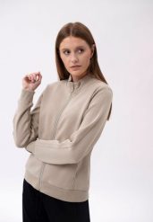 Bluza ze stójką B-LORI. Brązowe bluzy damskie Volcano, s, bez wzorów, z dresówki, bez kaptura. Za 179.99 zł.