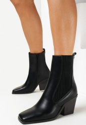 Czarne Botki Kowbojki z Kwadratowym Noskiem Micolasa. Czarne botki damskie Born2be, na zimę, z materiału, klasyczne, bez obcasa, na obcasie, bez zapięcia. Za 64.99 zł.