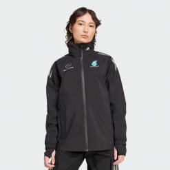 Kurtka Mercedes - Amg Petronas Formula One Team Mechanics Rain. Czarne kurtki damskie Adidas, xl, bez wzorów, z materiału, bez kaptura. Za 799.00 zł.