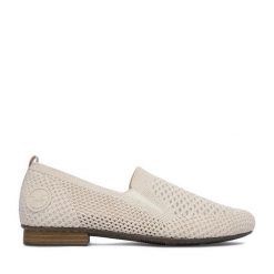 Półbuty Rieker. Brązowe półbuty damskie Rieker, bez wzorów, bez obcasa, na płaskiej podeszwie, bez zapięcia. Za 319.99 zł.