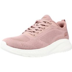 Buty SKECHERS BOBS SQUAD Rose. Czerwone obuwie sportowe damskie Skechers, z materiału, bez zapięcia, do biegania. Za 219.99 zł.