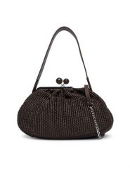 Weekend Max Mara Torebka 2615511105650 Brązowy ciemny. Brązowe torebki wieczorowe damskie Weekend Max Mara, bez wzorów, z materiału, bez dodatków. Za 1,579.00 zł.
