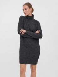 Vero Moda Sukienka dzianinowa 10199744 Czarny Regular Fit. Czarne sukienki damskie Vero Moda, bez wzorów, z dzianiny, bez ramiączek. Za 179.99 zł.