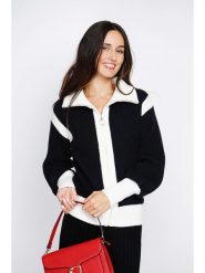 ASSUILI Kardigan w kolorze czarno-białym rozmiar: 36. Białe kardigany damskie Assuili, bez wzorów, z kaszmiru. Za 148.61 zł.