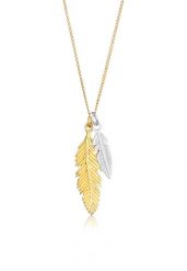 Elli Damski pióro wisiorek Boho Look Trend dwukolorowy ze srebra próby 925 Sterling Silver Naszyjniki 1 ct. Szare naszyjniki damskie Elli, pozłacane. Za 249.89 zł.