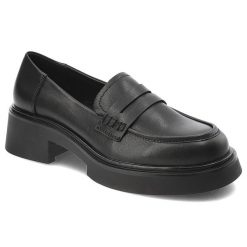 Czarne Mokasyny S.Barski Eleganckie Wsuwane Obuwie Damskie. Czarne mokasyny damskie S.BARSKI, ze skóry, bez obcasa. Za 239.00 zł.
