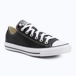 Trampki Converse Chuck Taylor All Star Leather. Czarne trampki damskie Converse, bez wzorów, ze skóry, bez zapięcia. Za 265.03 zł.