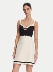 Elisabetta Franchi Sukienka koktajlowa AB70352E2 Beżowy Regular Fit. Brązowe sukienki damskie Elisabetta Franchi, bez wzorów, z syntetyku, wizytowe, bez ramiączek. Za 1,979.00 zł.