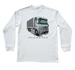 Mercedes-Benz Actros — bluzka z długim rękawem. Białe bluzki damskie nikiniki, s, bez wzorów, z bawełny, bez kołnierzyka, bez ramiączek. W wyprzedaży za 75.65 zł.