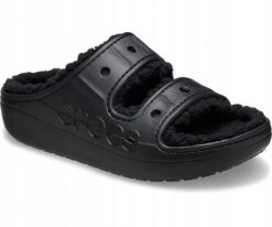 Klapki Dla Dorosłych Crocs Baya Cozzy Sandal. Brązowe klapki damskie Crocs, bez wzorów, z materiału, bez obcasa, bez zapięcia. Za 149.99 zł.