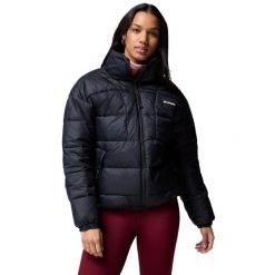 Kurtka sportowa damska Pike Lake Jacket. Czarne kurtki sportowe damskie Columbia, s, bez wzorów, z materiału, z kapturem. Za 646.80 zł.
