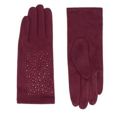 Rękawiczki Nine West. Czerwone rękawiczki damskie Nine West, bez wzorów, z dzianiny. Za 39.99 zł.