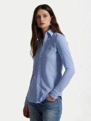 Polo Ralph Lauren Koszula 211664427001 Błękitny Slim Fit. Niebieskie koszule damskie Polo Ralph Lauren, xl, bez wzorów, z bawełny, bez kołnierzyka, bez ramiączek. Za 439.99 zł.
