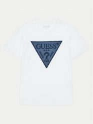Guess T-Shirt L5RI14 K8HM4 Biały Regular Fit. Białe t-shirty i koszulki chłopięce Guess, z aplikacjami, z bawełny, bez kołnierzyka, bez ramiączek. Za 69.99 zł.