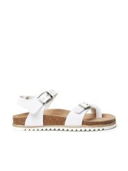 Mandel Skórzane japonki "Eisa" w kolorze białym rozmiar: 41. Białe klapki damskie Mandel, bez wzorów, z otwartym noskiem, bez obcasa, bez zapięcia. Za 130.99 zł.