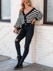 Milan Kiss Kardigan w kolorze czarno-białym rozmiar: M. Białe kardigany damskie Milan Kiss, m, bez wzorów. Za 195.99 zł.