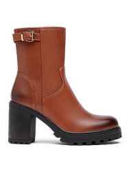 Foreverfolie Botki w kolorze jasnobrązowym rozmiar: 36. Brązowe botki damskie Foreverfolie, eleganckie, bez obcasa, bez zapięcia. Za 152.98 zł.