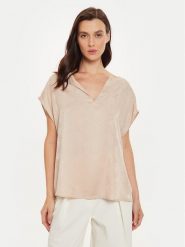 Sisley Bluzka 57U5LQ07Q Beżowy Regular Fit. Brązowe bluzki damskie Sisley, xs, bez wzorów, z wiskozy, bez kołnierzyka, bez ramiączek. Za 129.99 zł.