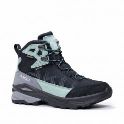 Buty sportowe trekkingowe damskie Aku Adapta Gore-tex. Czarne obuwie trekkingowe damskie Aku, z gore-texu, bez zapięcia. Za 399.00 zł.