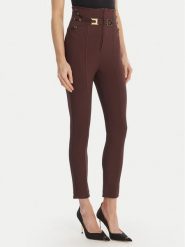 Elisabetta Franchi Spodnie materiałowe PA-158-61E2-V350 Brązowy Skinny Fit. Brązowe rurki damskie Elisabetta Franchi, bez wzorów, z materiału. Za 1,489.00 zł.