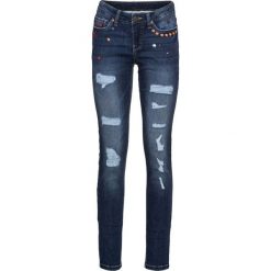Dżinsy SKINNY bonprix niebieski "stone”. Niebieskie jeansy damskie bonprix, z jeansu. Za 79.99 zł.