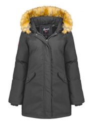 Geographical Norway Parka "Dinasty" w kolorze antracytowym rozmiar: XL. Czarne parki damskie Geographical Norway, xl, bez kaptura. Za 197.63 zł.