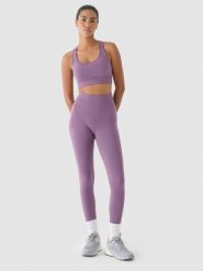 4F Legginsy treningowe bezszwowe z wysokim stanem damskie - fioletowe M/L. Fioletowe legginsy damskie 4F, l, bez wzorów, z dzianiny. W wyprzedaży za 79.99 zł.