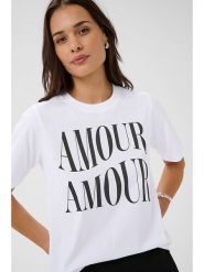 Kaffe Koszulka w kolorze biało-czarnym rozmiar: XXL. Białe bluzki damskie Kaffe, xxl, bez wzorów, z bawełny, bez kołnierzyka, bez ramiączek. Za 78.99 zł.