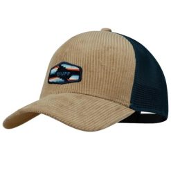 Czapka z daszkiem Unisex Buff Trucker Cap. Brązowe czapki z daszkiem damskie Buff, bez wzorów, z elastanu. W wyprzedaży za 90.94 zł.