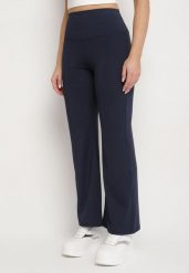 Granatowe Legginsy Dzwony z Wysokim Stanem i Szeroką Gumką w Talii Idoreia. Niebieskie legginsy damskie Born2be, s, bez wzorów, z jeansu. Za 54.99 zł.