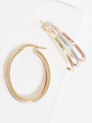 DIAMANTA Złote kolczyki-kreole "Rica" rozmiar: onesize. Różowe kolczyki damskie DIAMANTA, złote. Za 1,522.99 zł.