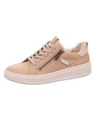 Legero Skórzane sneakersy "Rejoise" w kolorze beżowym rozmiar: 37,5. Brązowe obuwie sportowe damskie Legero, bez zapięcia. Za 254.74 zł.
