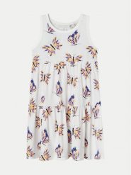 NAME IT Sukienka letnia Vigga 13228208 Biały Regular Fit. Białe sukienki dziewczęce Name it, bez wzorów, z bawełny, bez ramiączek, proste. Za 64.99 zł.
