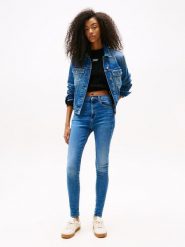TOMMY JEANS Dżinsy "Sylvia" - Skinny fit - w kolorze niebieskim rozmiar: W26/L30. Niebieskie jeansy damskie Tommy Jeans, z podwyższonym stanem. Za 279.78 zł.