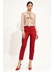 Nife Bluzka w kolorze beżowym rozmiar: 44. Brązowe bluzki damskie Nife, bez wzorów, bez kołnierzyka, bez ramiączek. Za 134.85 zł.