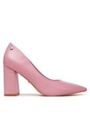 DeeZee Czółenka KB-008 Różowy. Czerwone czółenka damskie DeeZee, bez wzorów, ze skóry, bez obcasa. Za 139.99 zł.