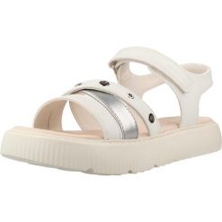 Sandały GEOX J SANDAL KODETTE GIR Biały. Białe sandały damskie Geox, bez wzorów, z syntetyku, bez obcasa, bez zapięcia. Za 230.99 zł.