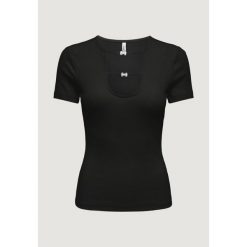 Stanik opaska Kobieta ONLY Onlrene Life S/S Open Emb. Jrs. Czarne biustonosze sportowe damskie Only, bez wzorów, z bawełny. Za 132.80 zł.