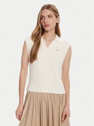 Tommy Hilfiger Sweter WW0WW45655 Écru Regular Fit. Swetry klasyczne damskie Tommy Hilfiger, s, z bawełny, bez kołnierzyka. Za 389.99 zł.