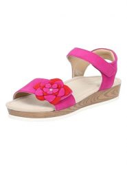 Ara Shoes Skórzane sandały w kolorze różowym rozmiar: 41. Różowe sandały damskie Ara Shoes, z aplikacjami, ze skóry, z otwartym noskiem, bez obcasa, na koturnie, bez zapięcia. Za 241.56 zł.